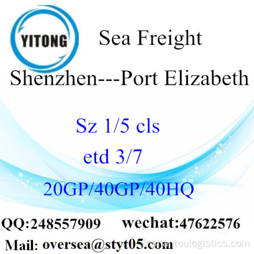 Shenzhen Port mer fret maritime à Port Elizabeth